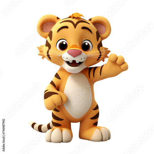 cartoon tiger on transparent background  safari animal png