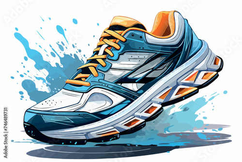 Sneakers. Sports boots. Shoes for running. Vector graphic