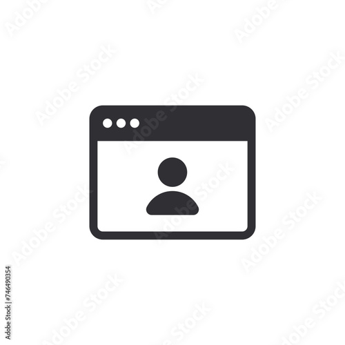 Web page. Online icon. Internet icon. Web sign. Browser icon. Web site. Development. Search page. Homepage. Start page. Global network. Identification card sign. Profile icon. Id card. Web access.