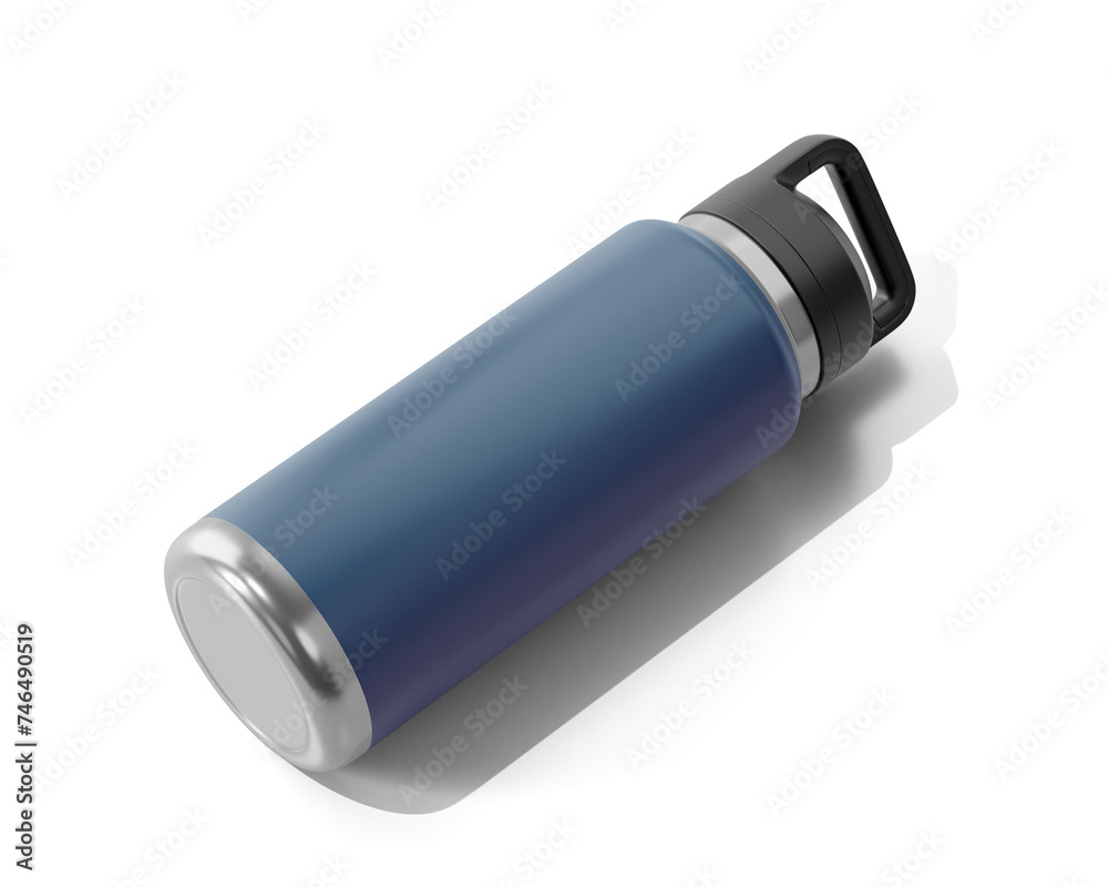 Blank Aluminum Hydro Flask Water Bottle Packaging, Sport Water Bottle Isolated On Transparent Background, Prepared For Mockup, 3D Render. Blank Aluminum Hydro Flask Water Bottle Packaging, Sport Water Bottle Isolated On Transparent Background, Prepared For Mockup, 3D Render.