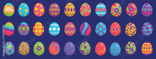 Easter eggs icons. Easter day festival. Vector illustration