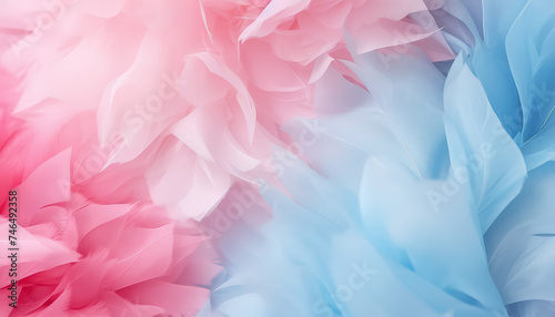 drapery in blue and pink organza fabric © terra.incognita