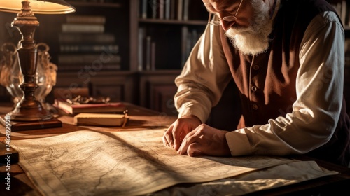 Concentrated bibliologist restores antique map