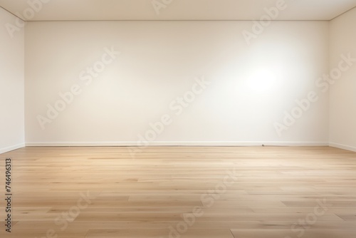 An empty room with a wooden floor and white walls in this area is well lit.