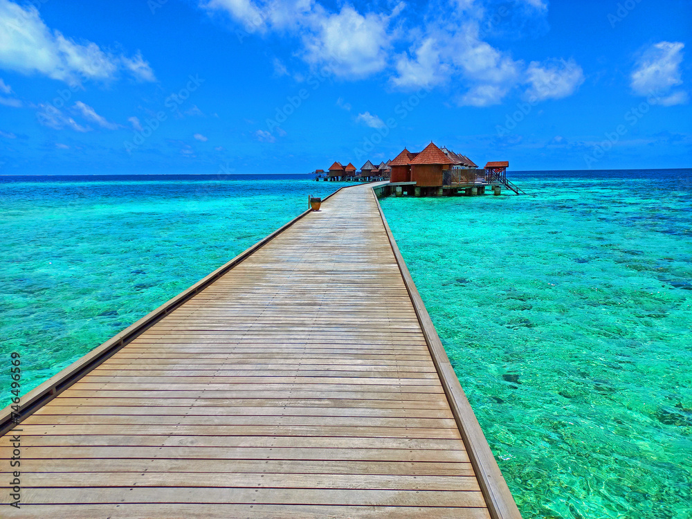 Maldives ocean blue sky 