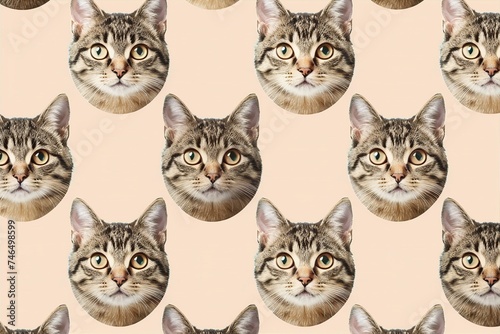 pattern of cute cat. AI generative