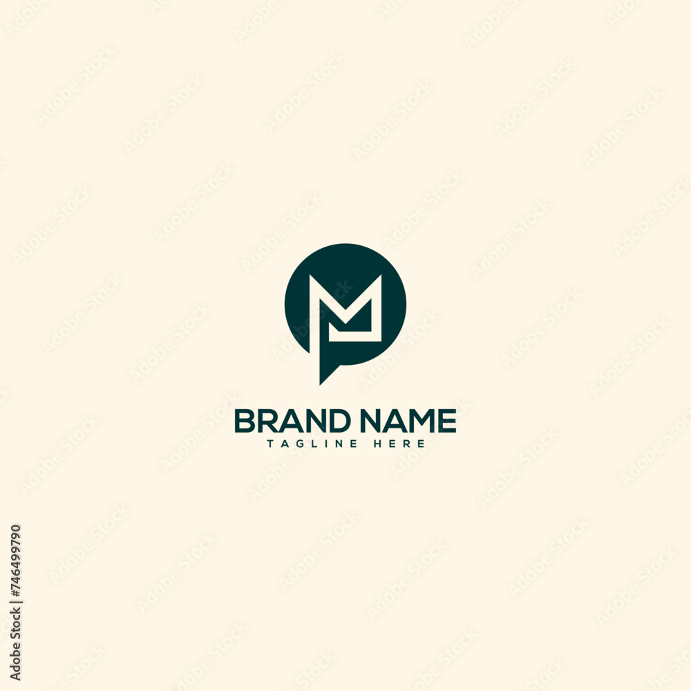 Abstract letter M and chat logo. Flat vector logo design template element. Abstract letter M and chat logo. Flat vector logo design template element.