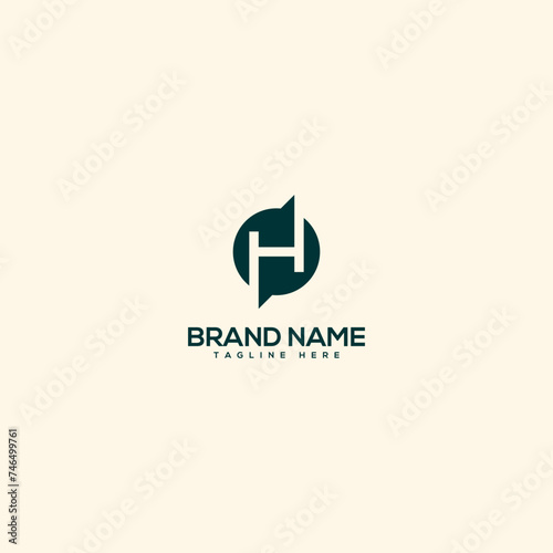 Abstract letter H and chat logo. Flat vector logo design template element. Free Download Abstract letter H and chat logo. Flat vector logo design template element. - GFXLoad