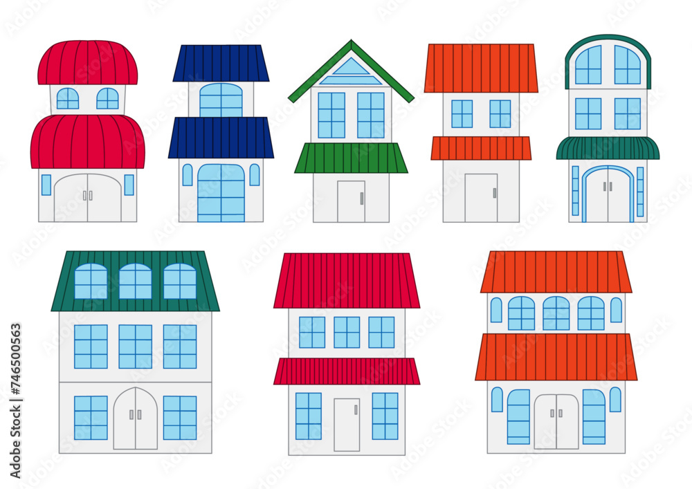 Fototapeta premium 2 story house design on white background illustration vector