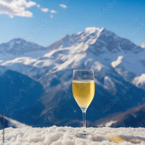A glass of wine in the mountains © ирина деменченок