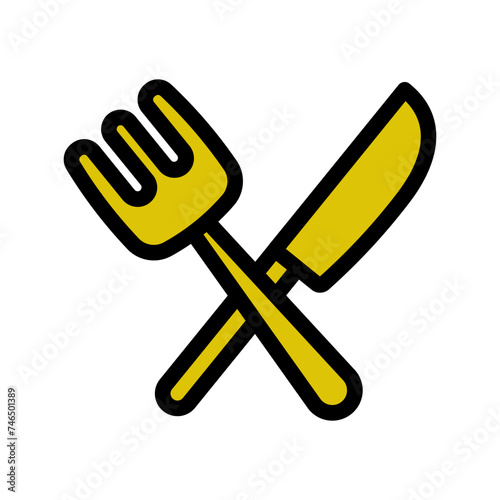 Fork and Knife Filled Style