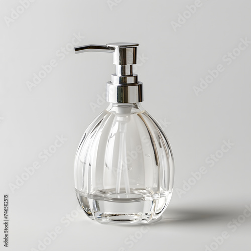 Glass Soap dispenser mock up isolated on White Background