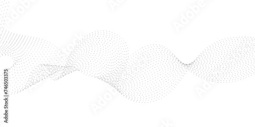 Abstract halftone flowing wavy colorful gradient dots shape isolated on transparent background. Digital future technology concept. Design for web design, music, cover, technology, science, data