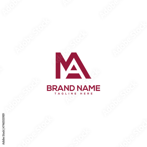 Abstract minimal letter MA AM logo design vector element. Initials business logo.