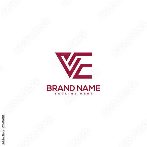 Abstract minimal letter VE EV logo design vector element. Initials business logo.