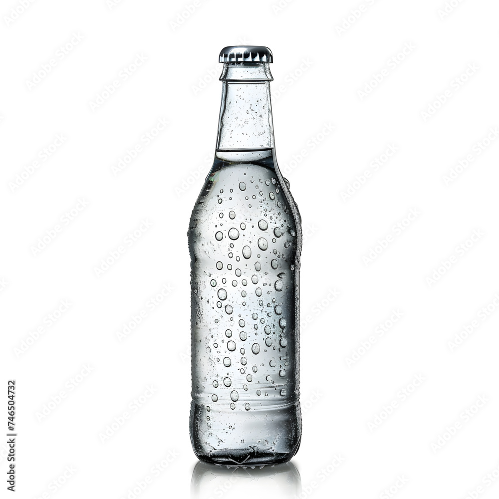 Empty glass bottle isolated on white background mockup Empty glass bottle isolated on white background mockup