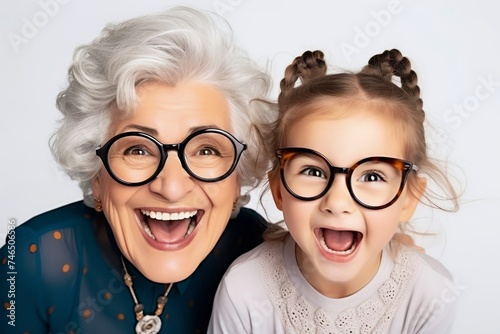 Une mamie avec l'un de ces petits-enfants pour la fête des grands-mères photo