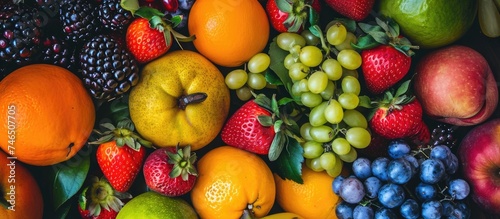 Bird s-eye view of fruits