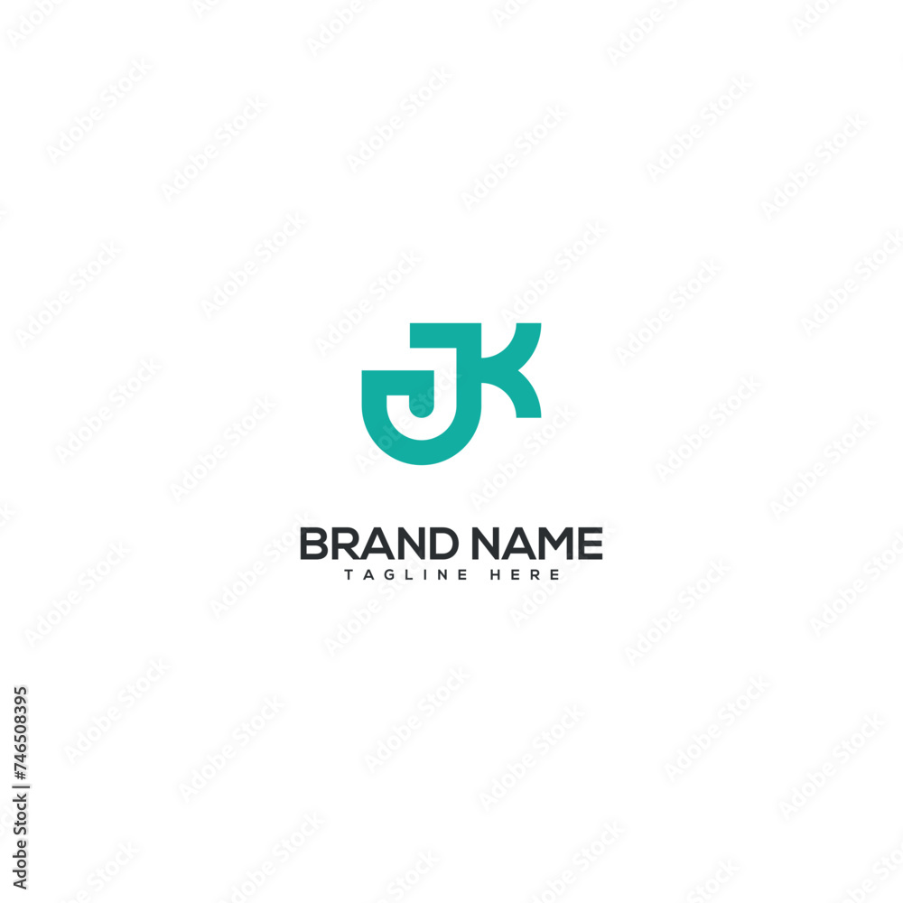 Minimal unique letter JK KJ monogram logo design template. Initials Business logo. Minimal unique letter JK KJ monogram logo design template. Initials Business logo.