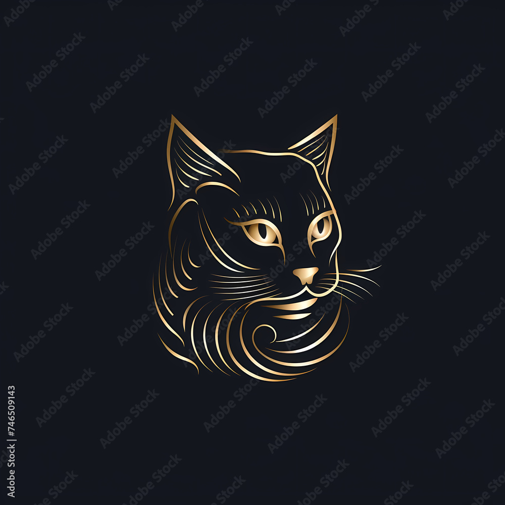 logo illustration of cat