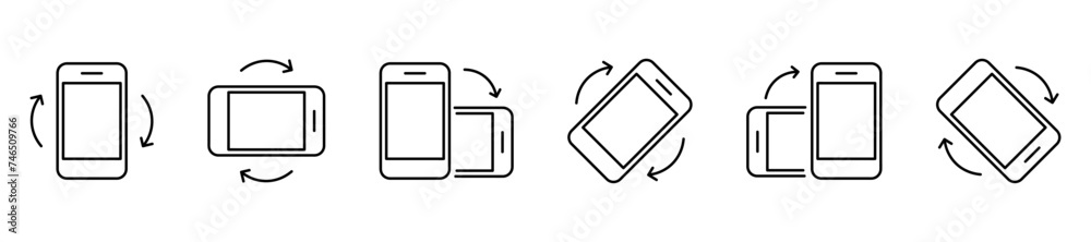 Huawei 710f Rotation Icon Rotate smartphone icon. Turn your mobile phone. Device rotation symbol ...