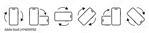 Rotate smartphone icon. Turn your mobile phone. Device rotation symbol. Rotate phone icon set vector illustration for web site or mobile app. Vector illustration