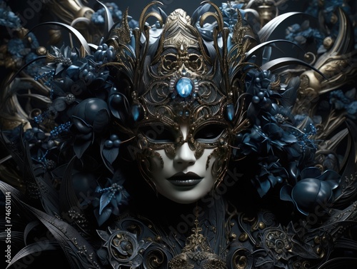 An enchanted masquerade ball where each mask reveals the true soul of its wearer held in a palace of dreams