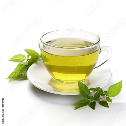 Green tea solated on white background