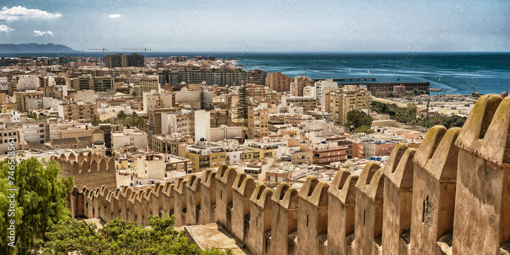 Almería City View from Alcazaba, Almería, Andalucía, Spain, Europe