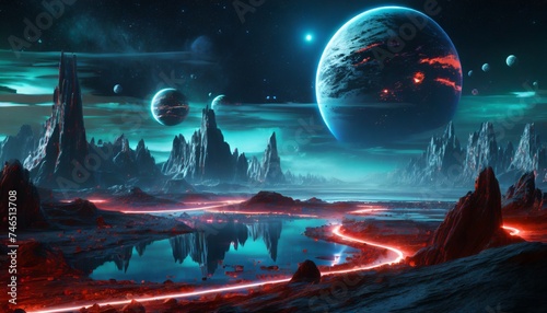 alien planet in space