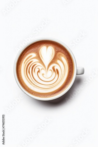 Cup of coffee on white background