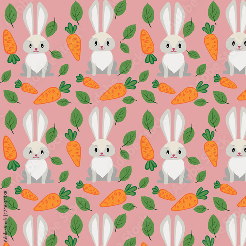 Vector children s illustration. Forest animals  hares and carrots. The pattern for printing.