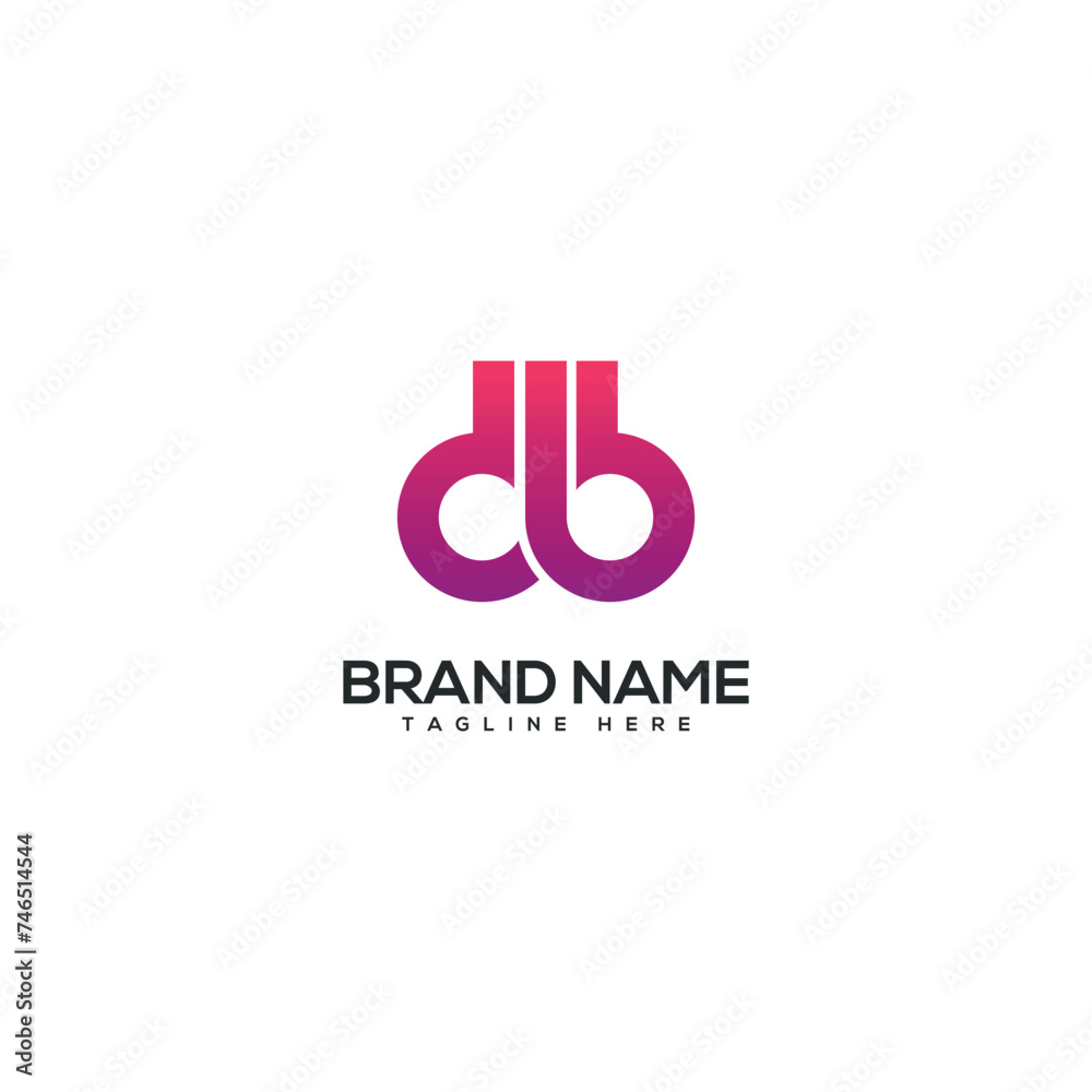 Obraz premium Modern colorful letter DB BD logo design vector element. Initials business logo.