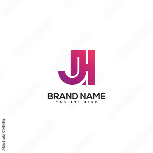 Modern colorful letter HJ JH logo design vector element. Initials business logo.