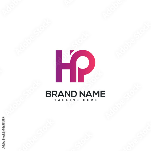 Modern colorful letter HP PH logo design vector element. Initials business logo.