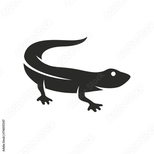 Lizard logo. Lizard silhouette for Emblem design. Simple Lizard icon. Vector illustration