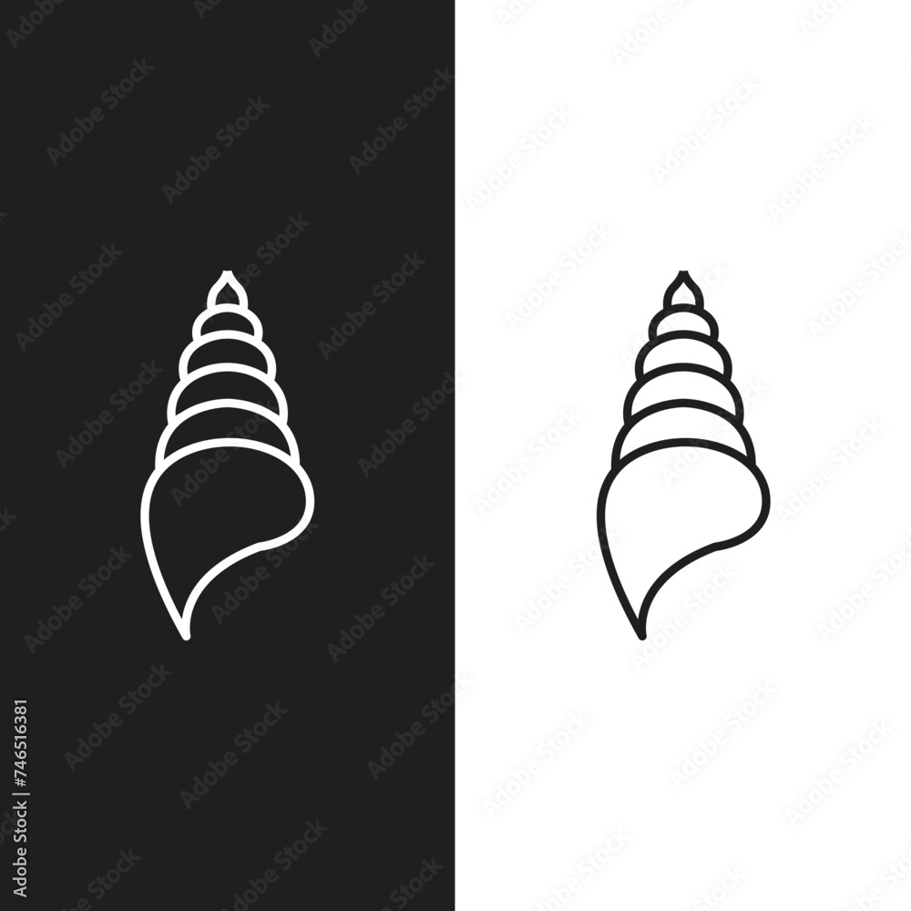 Seashell shell / shellfish or seafood line art icon for wildlife apps and websites Seashell shell / shellfish or seafood line art icon for wildlife apps and websites