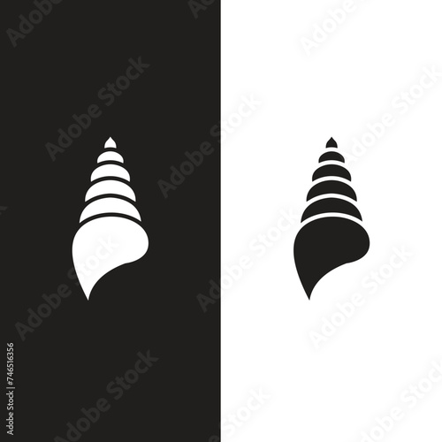 Seashell shell / shellfish or seafood line art icon for wildlife apps and websites