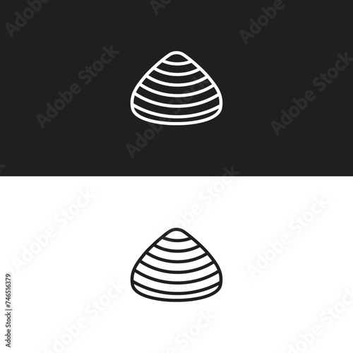 Seashell shell / shellfish or seafood line art icon for wildlife apps and websites