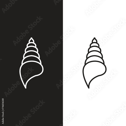 Seashell shell / shellfish or seafood line art icon for wildlife apps and websites