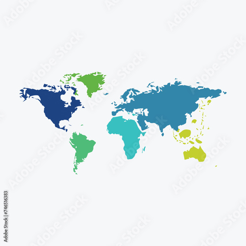 World map vector, isolated on white background 