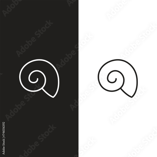 Seashell shell / shellfish or seafood line art icon for wildlife apps and websites