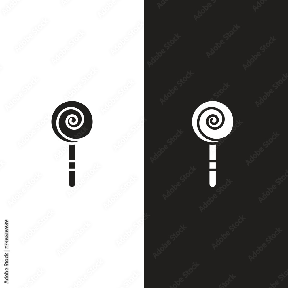 Swirl lollipop sucker or lolly candy flat vector icon for apps and websites
