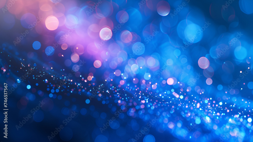 Abstract holiday background glitter vintage blue lights background with lights defocused, Generative AI - obrazy, fototapety, plakaty 