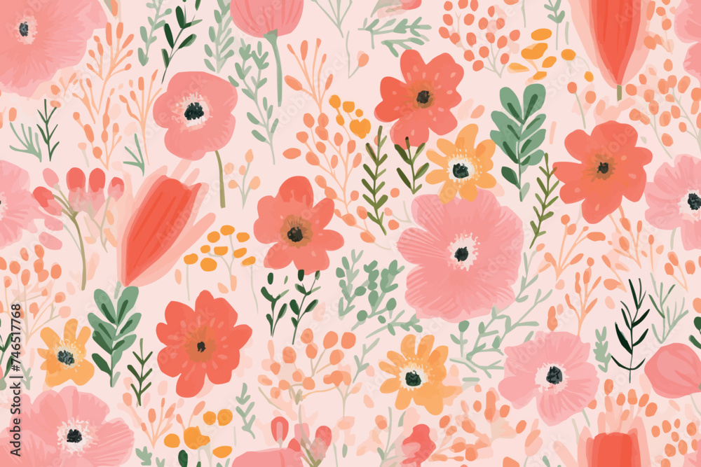 Seamless floral pattern with flowers on dark background, watercolor. Template design for textiles, interior, clothes, wallpaper. Botanical art Seamless floral pattern with flowers on dark background, watercolor. Template design for textiles, interior, clothes, wallpaper. Botanical art