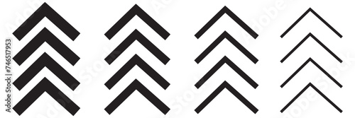 Arrow icon chevron doodle black line graphic design. Vector isolated on white background. Vector illustration.