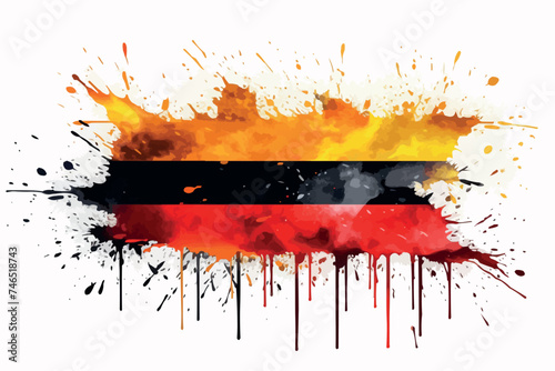 German flag in watercolor splash with support message vector design on white background photo