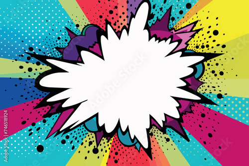 Boom and explosion effect comic vector photo