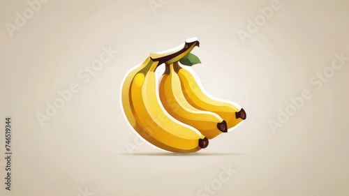 banana fruit, flat logo vector isolated 