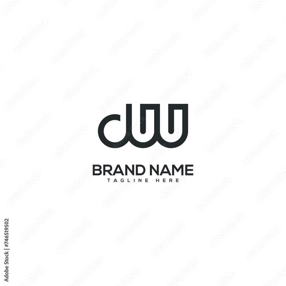Modern letter DW WD logo design vector template. Initials monogram icon.